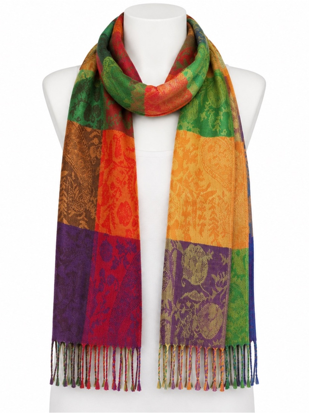 Colorful Patterned Scarf Wrap Shawl 80”x50” nwot new